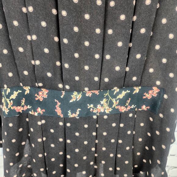 Marla Duran Blouse Womens 3x Rare Floral Pleated Polkadot Boho Funky Fairycore - Picture 7 of 9